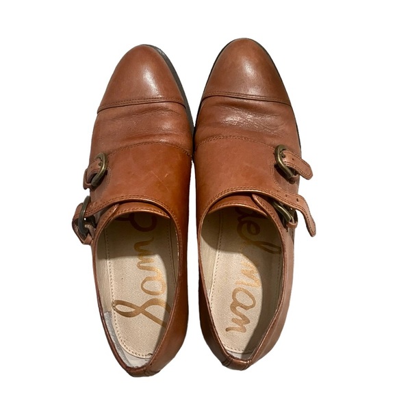 Sam Edelman Balfour Double Monk Strap Brown Leather Shoes - Picture 3 of 5